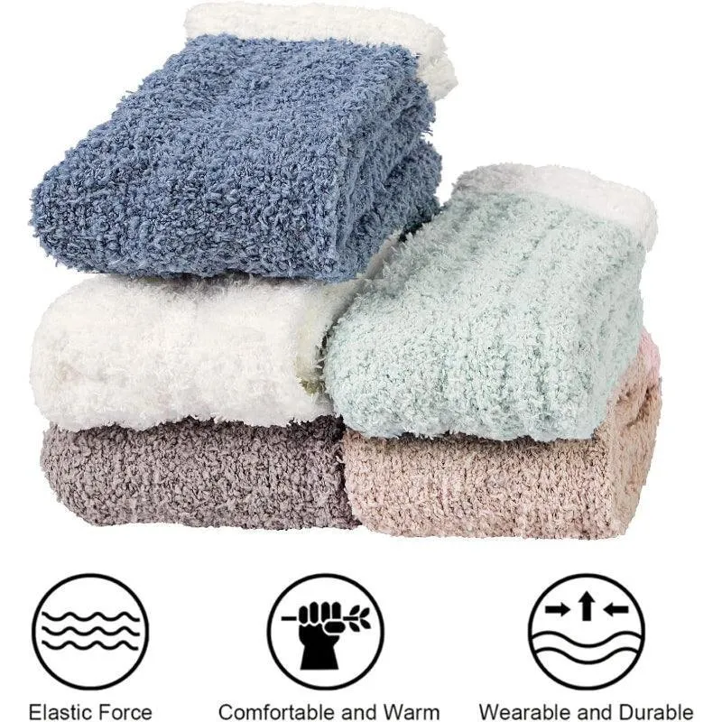 5 Pack Fuzzy Slipper Diabetic Socks – Warmth and Safety Combined