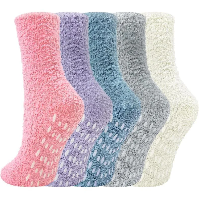 5 Pack Fuzzy Slipper Diabetic Socks – Warmth and Safety Combined