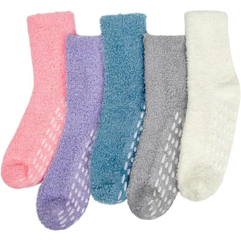 5 Pack Fuzzy Slipper Diabetic Socks – Warmth and Safety Combined