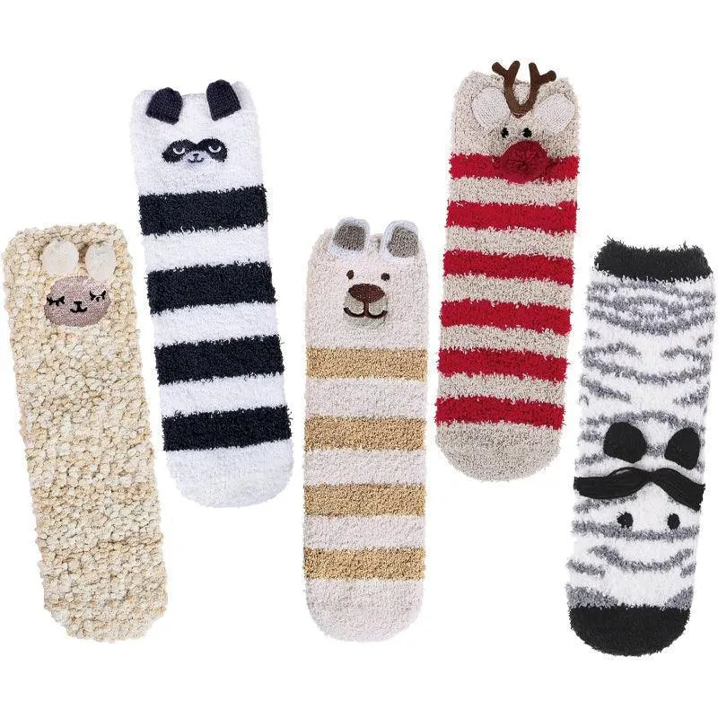 5 Pack Fuzzy Slipper Diabetic Socks – Warmth and Safety Combined