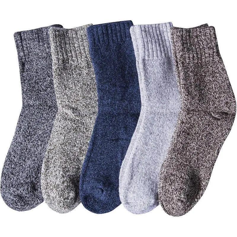 5 Pairs Classic Wool Blend Socks – Warmth and Timeless Comfort