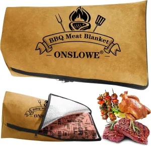 BBQ Blanket for Resting Meat, Reusable Reat Insulated Resting Bag, Smoker Meat Resting Blanket, Insulated Brisket Resting Blanket with Wide Mouth for Large Brisket/Pork Shoulders/Turkeys(18 in)
