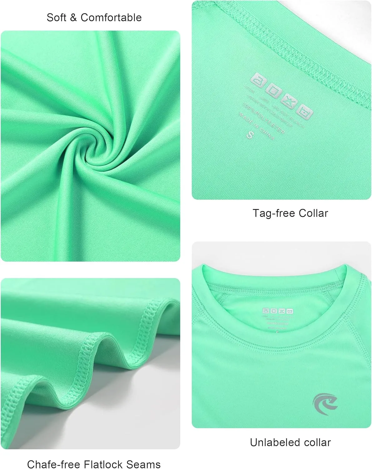 Boys UPF 50  Swim Shirt Long Sleeve, 1 or 2 Pack UV Sun Protection Rash Guard, Youth Kids SPF Water Shirts for Beach Surf