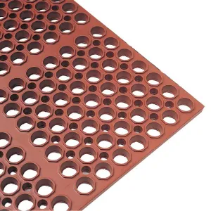 Cactus Mat 2521-R1 VIP Lite Grease-Resistant Rubber Floor Mat, Red, 39" x 58-1/2" x 1/2"