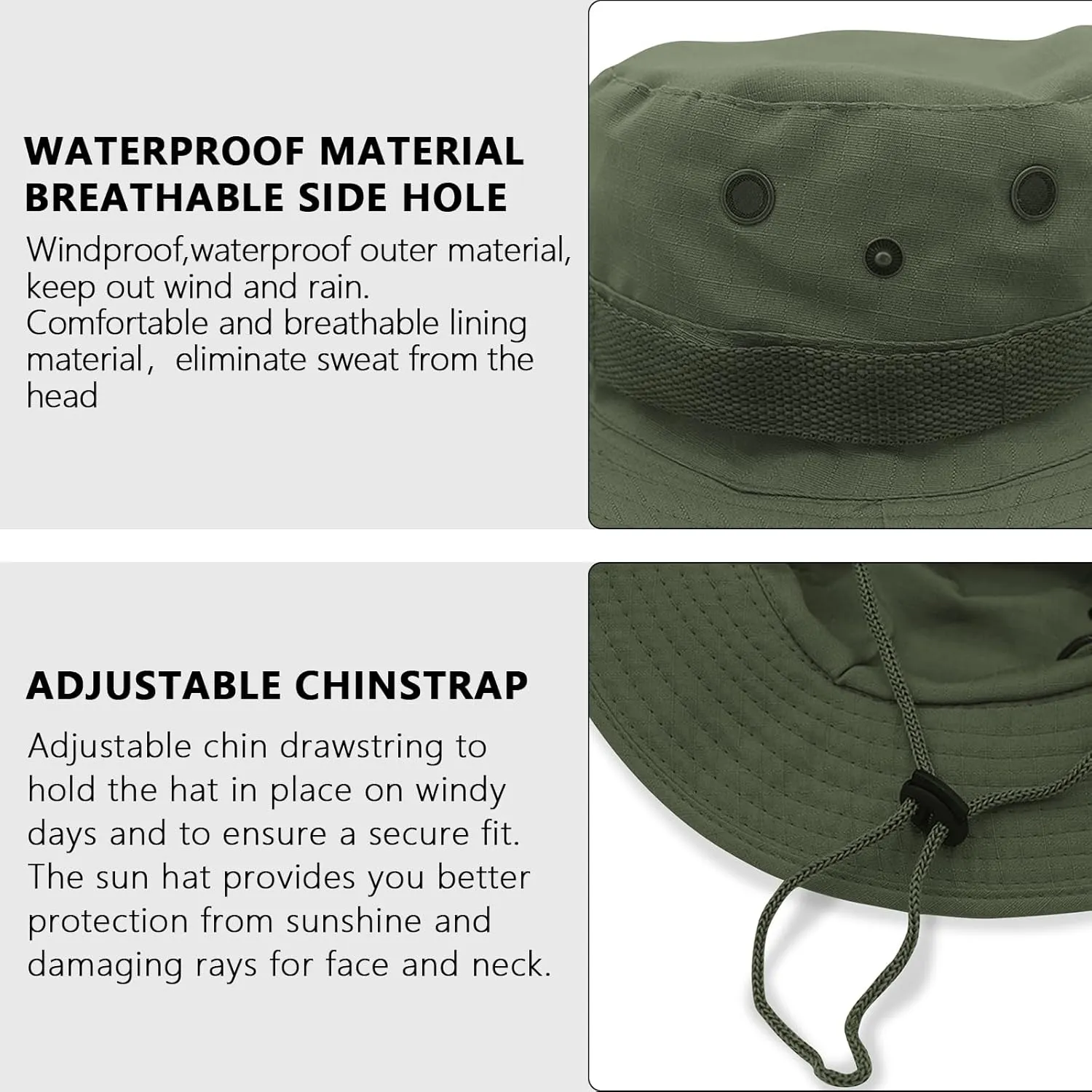 Camo Bucket Hat for Men Women - Outdoor Tactical Sun Wide Brim Boonie - Foldable Fishing