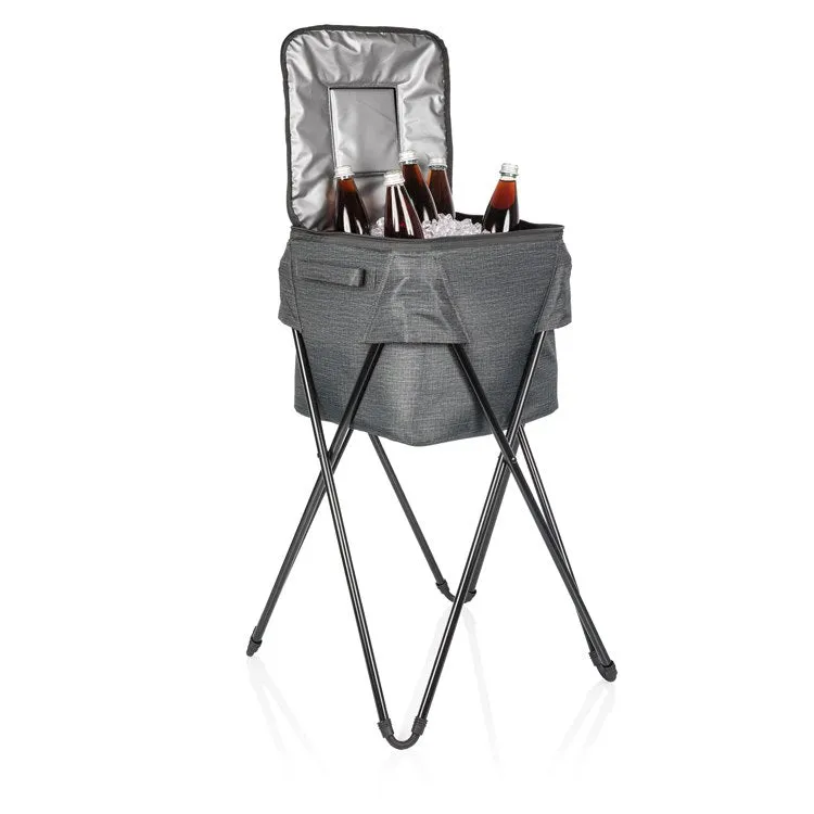 Camping Party Cooler with Stand, Heathered Gray