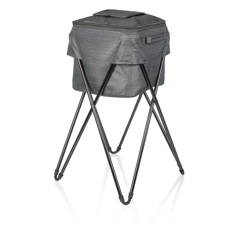 Camping Party Cooler with Stand, Heathered Gray