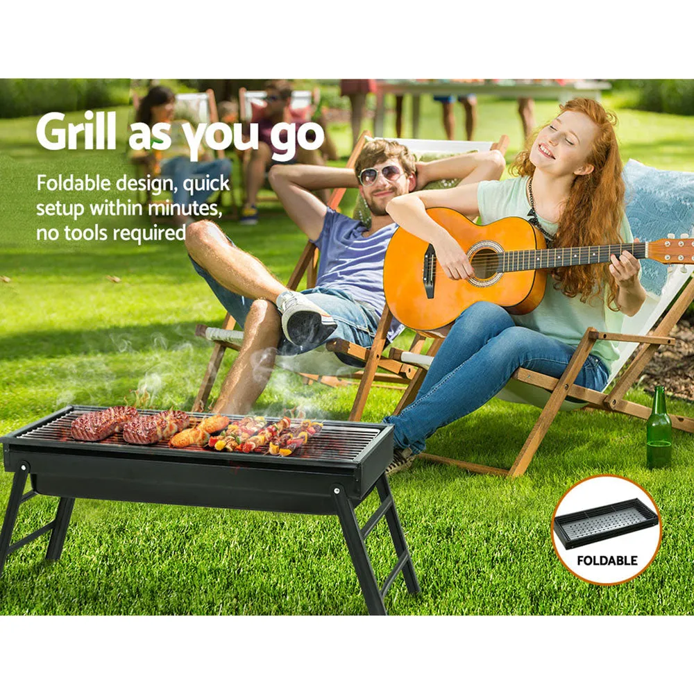 Charcoal BBQ Grill Smoker Portable Barbecue Outdoor Foldable Camping