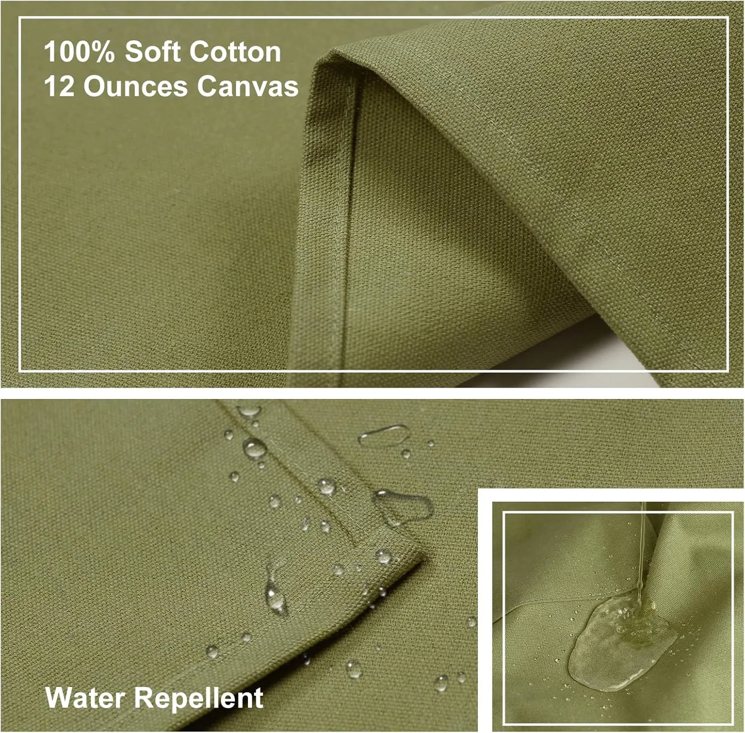 Chef Apron for Women Men with Large Pockets, Cotton Canvas Cross Back Waterproof Work Aprons for Kitchen Cooking Bib (Greygreen)