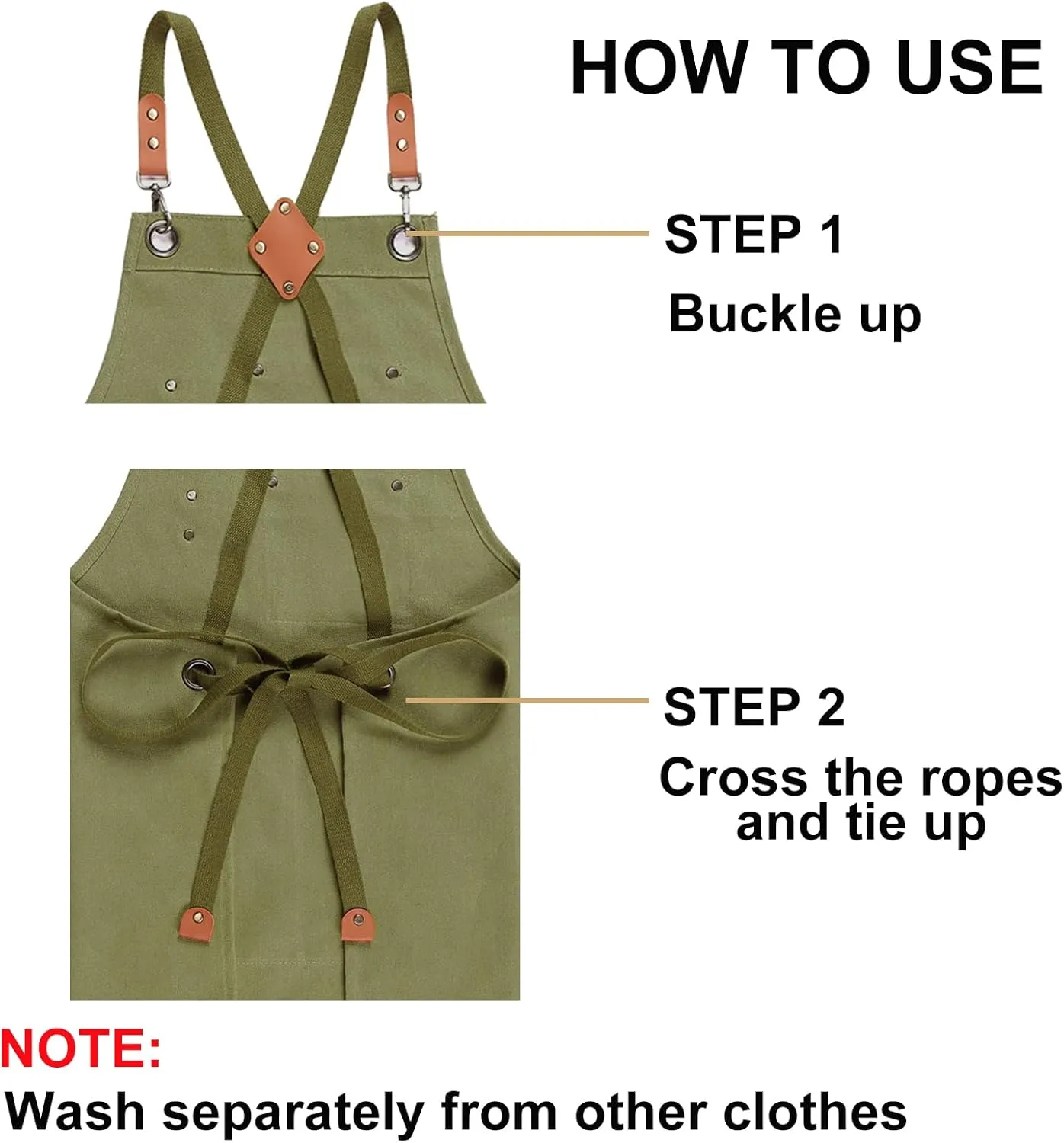Chef Apron for Women Men with Large Pockets, Cotton Canvas Cross Back Waterproof Work Aprons for Kitchen Cooking Bib (Greygreen)