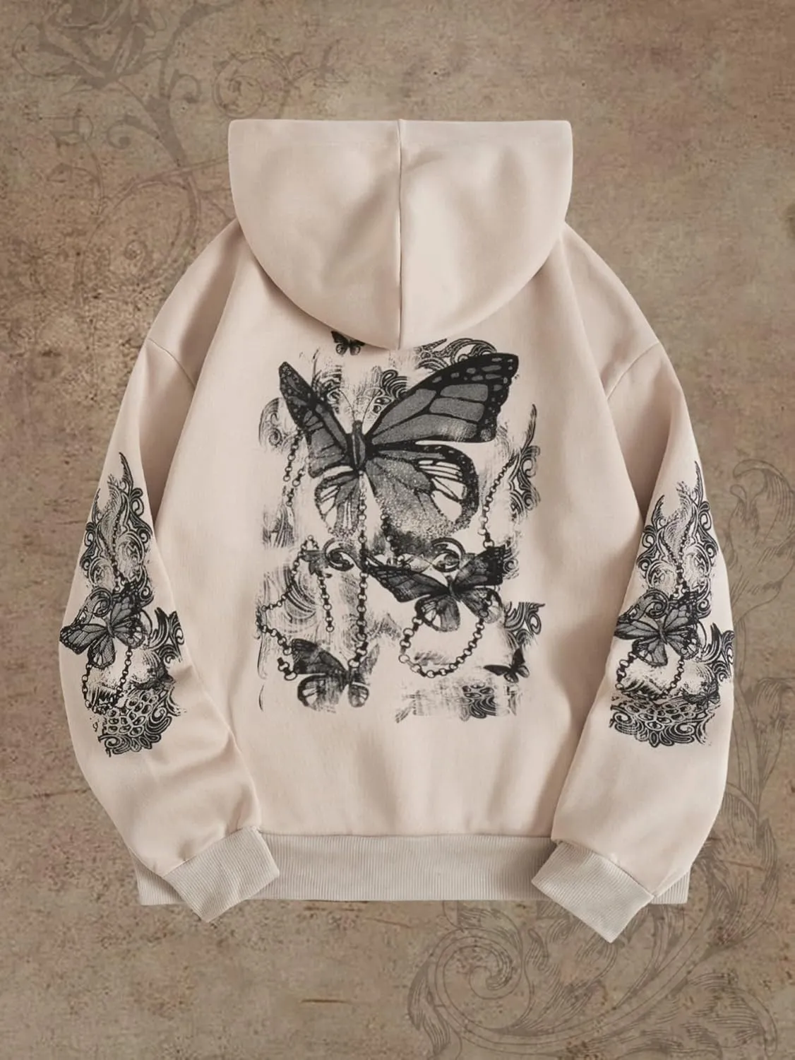 COZYEASE Women's Slogan Graphic Print Drawstring Hoodie Kangaroo Pocket Thermal Sweatshirt