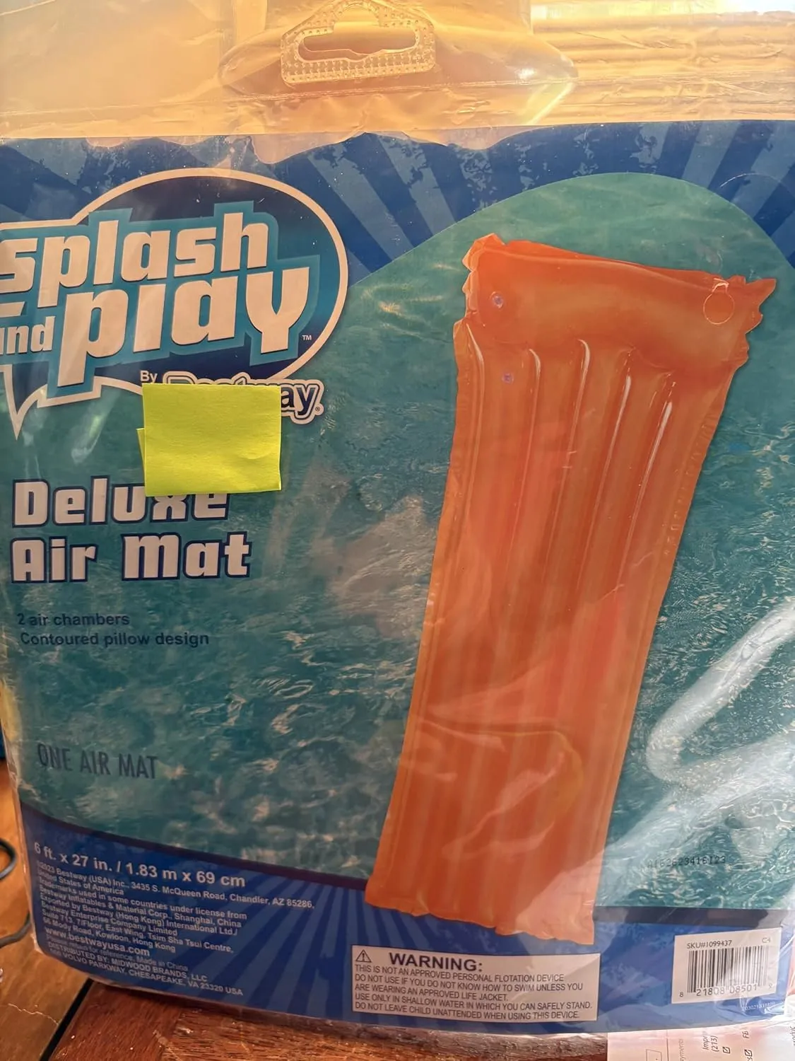 Deluxe Floating MAT RAFT Size 6 FTX 27 in Orange
