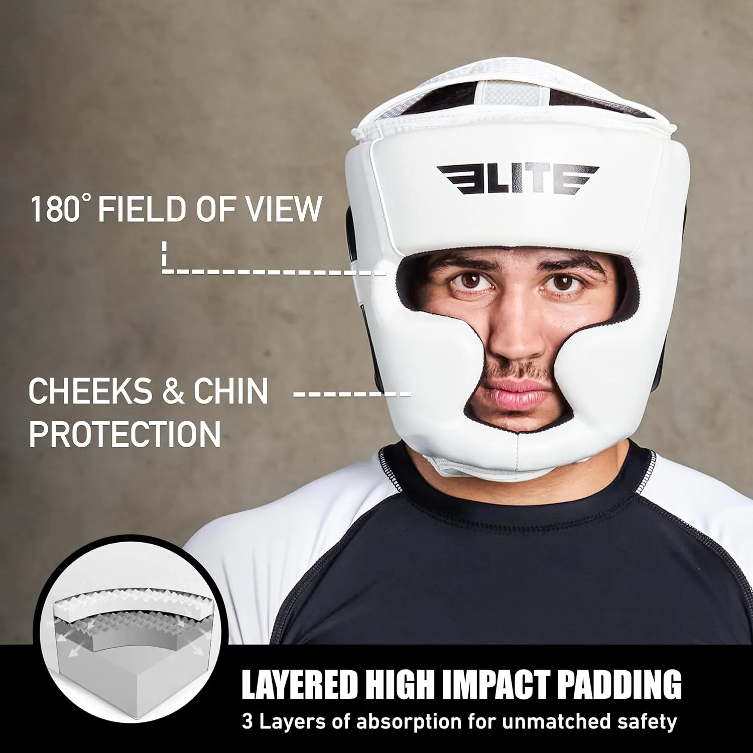 Elite Sports Best Boxing Headgear, Training Sparring Safety Head Guard for MMA, Kickboxing Trainees, Muay Thai, and Boxing for Adult Men