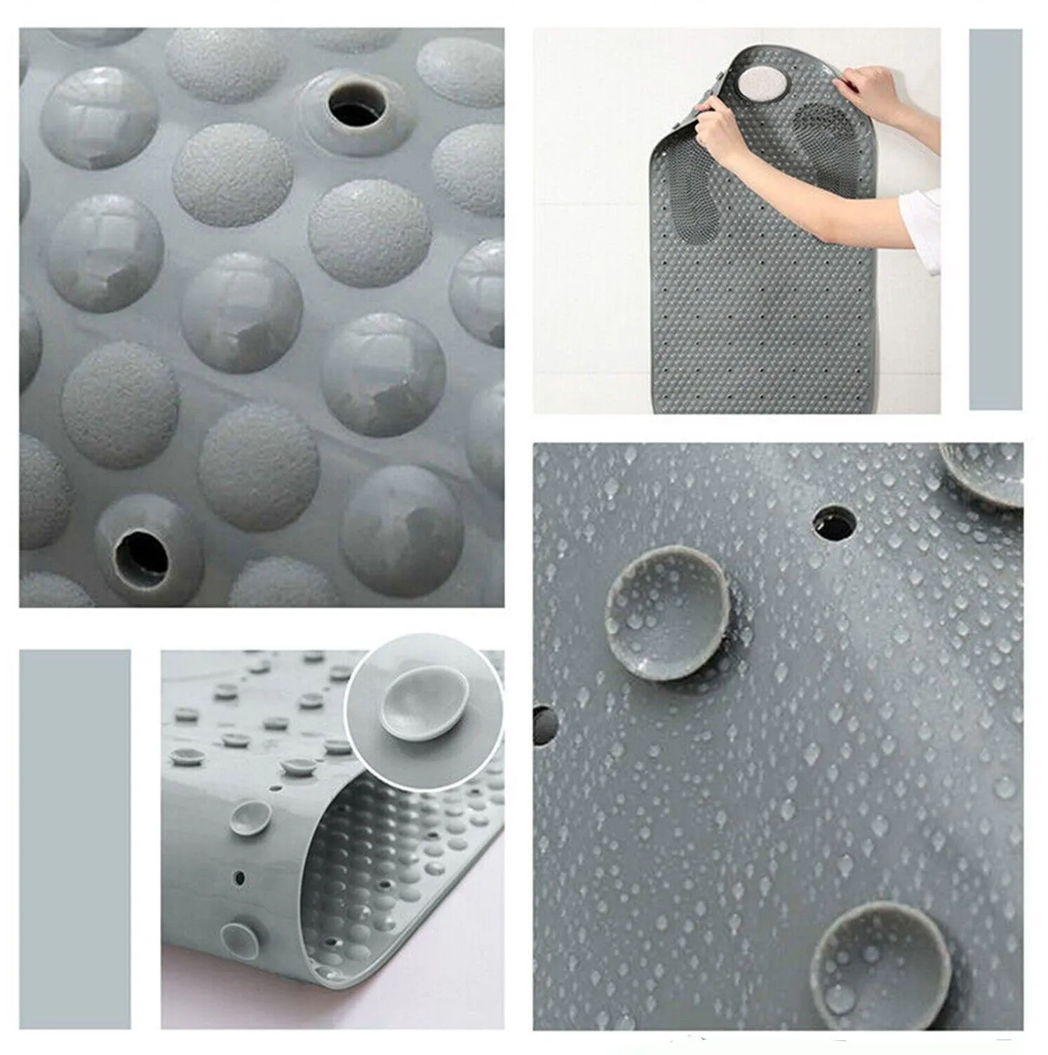 Foot Scrubber Shower Mat 31" X 16" Non Slip With Pumice Stone  Suction Cup & Drain Hole (1 Pack)