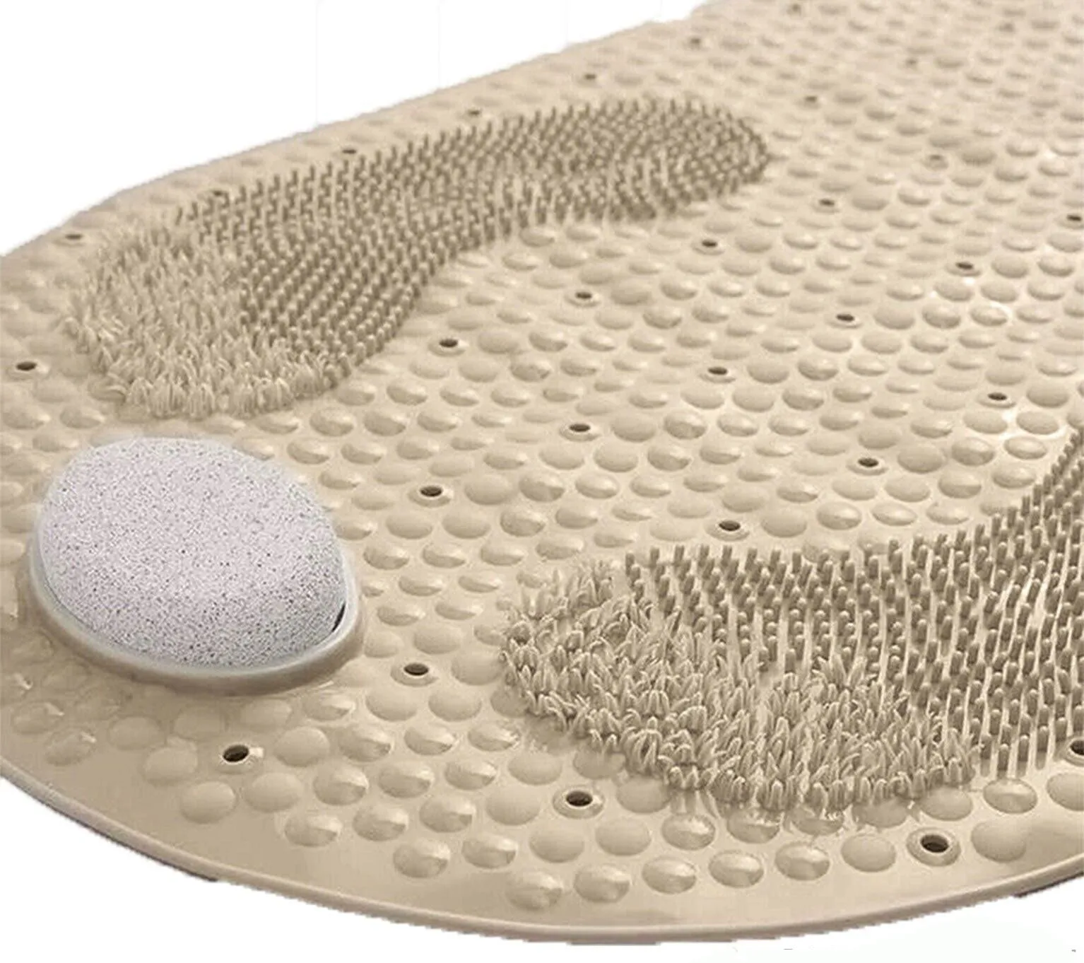 Foot Scrubber Shower Mat 31" X 16" Non Slip With Pumice Stone  Suction Cup & Drain Hole (1 Pack)
