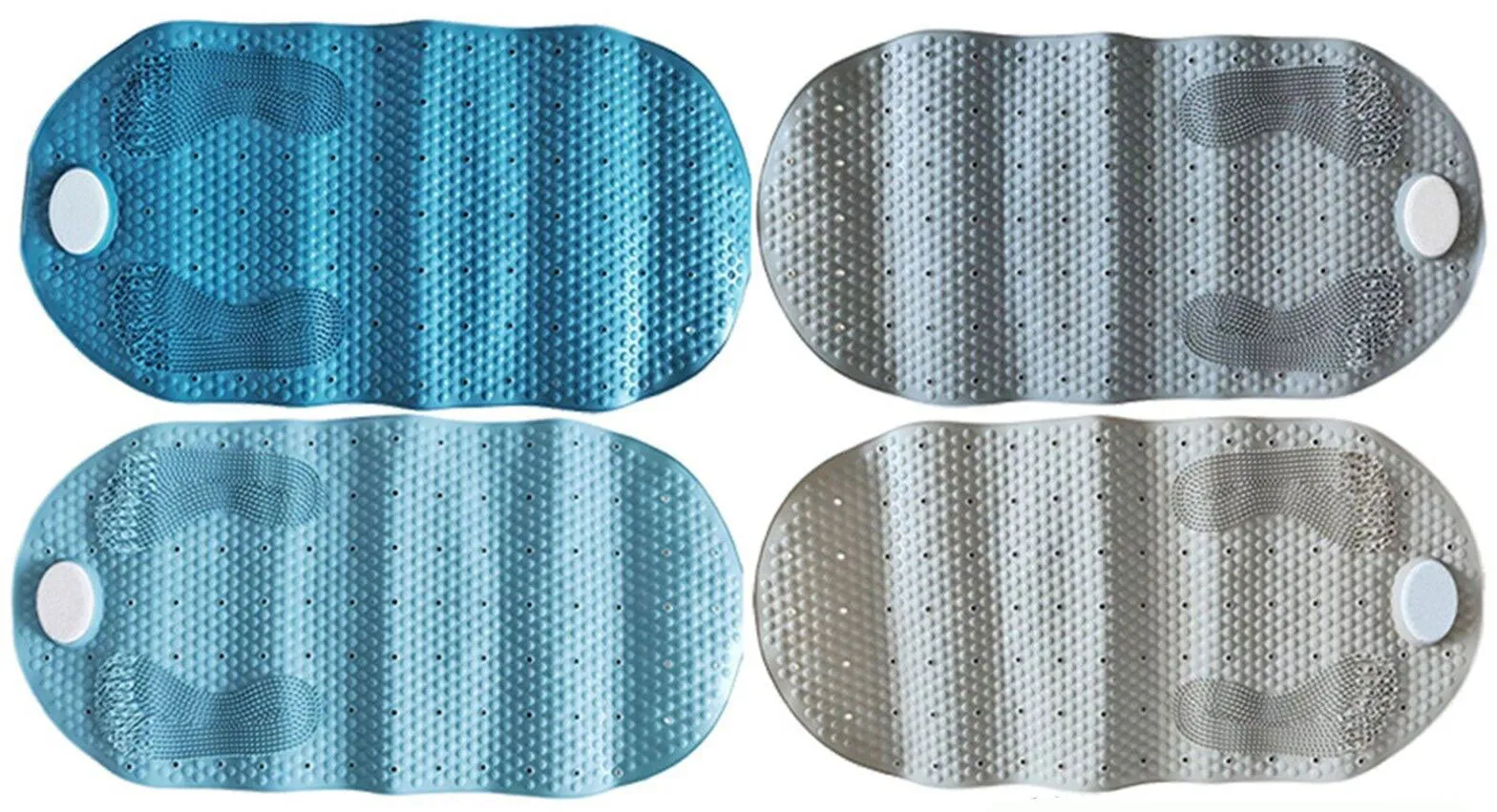 Foot Scrubber Shower Mat 31" X 16" Non Slip With Pumice Stone  Suction Cup & Drain Hole (1 Pack)