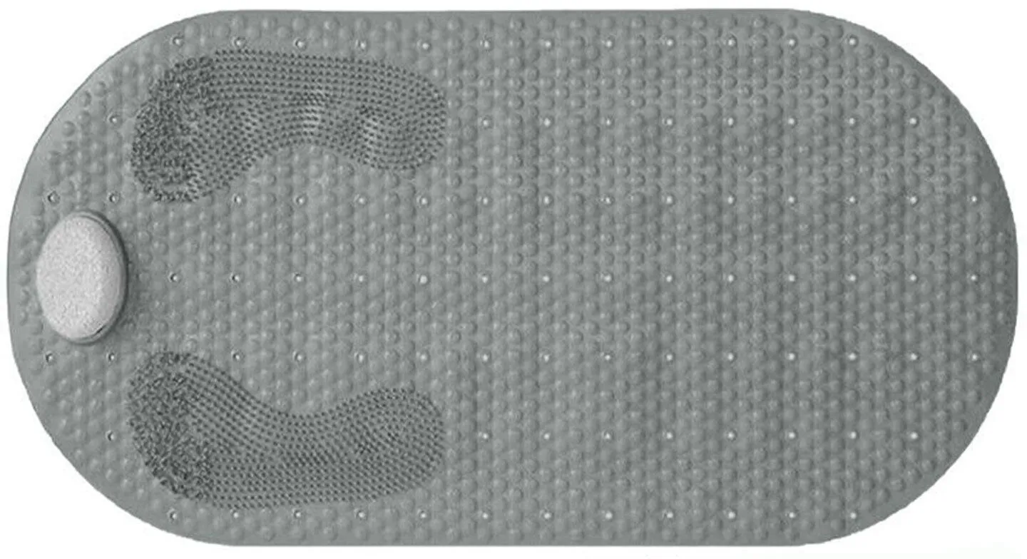 Foot Scrubber Shower Mat 31" X 16" Non Slip With Pumice Stone  Suction Cup & Drain Hole (1 Pack)