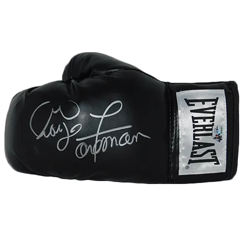 George Foreman Autographed Black Everlast Boxing Glove (Foreman Hologram)