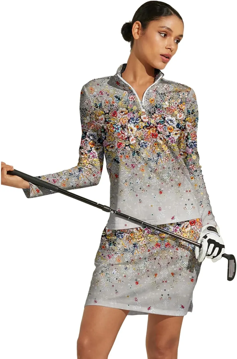 Golf Shirts for Woman UPF 50  Sun Protection Quick Dry Lightweight Long Sleeve Polo Shirts for Woman Rash Guard