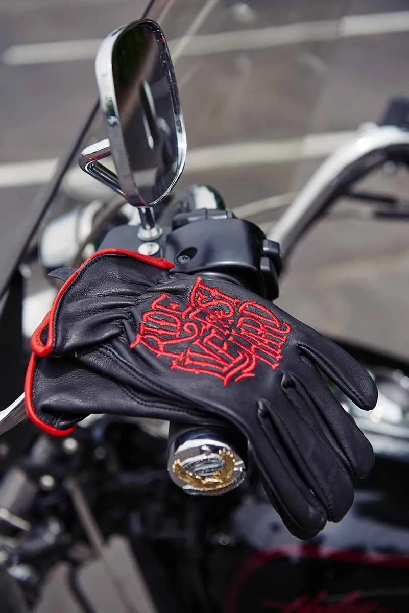 GVD2002 Uni-Sex Black 'Bolt' Deer Skin Leather Gloves