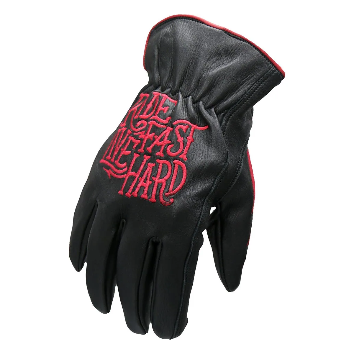 GVD2002 Uni-Sex Black 'Bolt' Deer Skin Leather Gloves