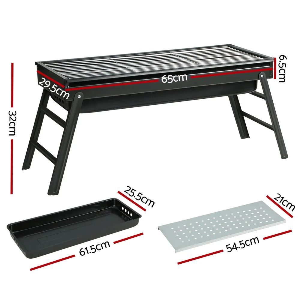 Heavy-Duty Foldable Charcoal BBQ Grill with Ashtray - Grillz