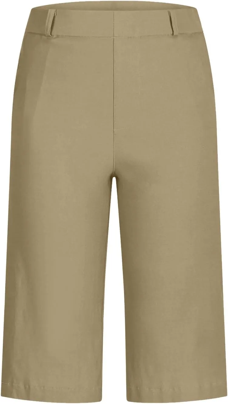 hlysgo Bermuda Shorts for Women 2025 Trendy Casual High Waist Knee Length Chino Shorts Summer Twill Hiking Vacation Outfits