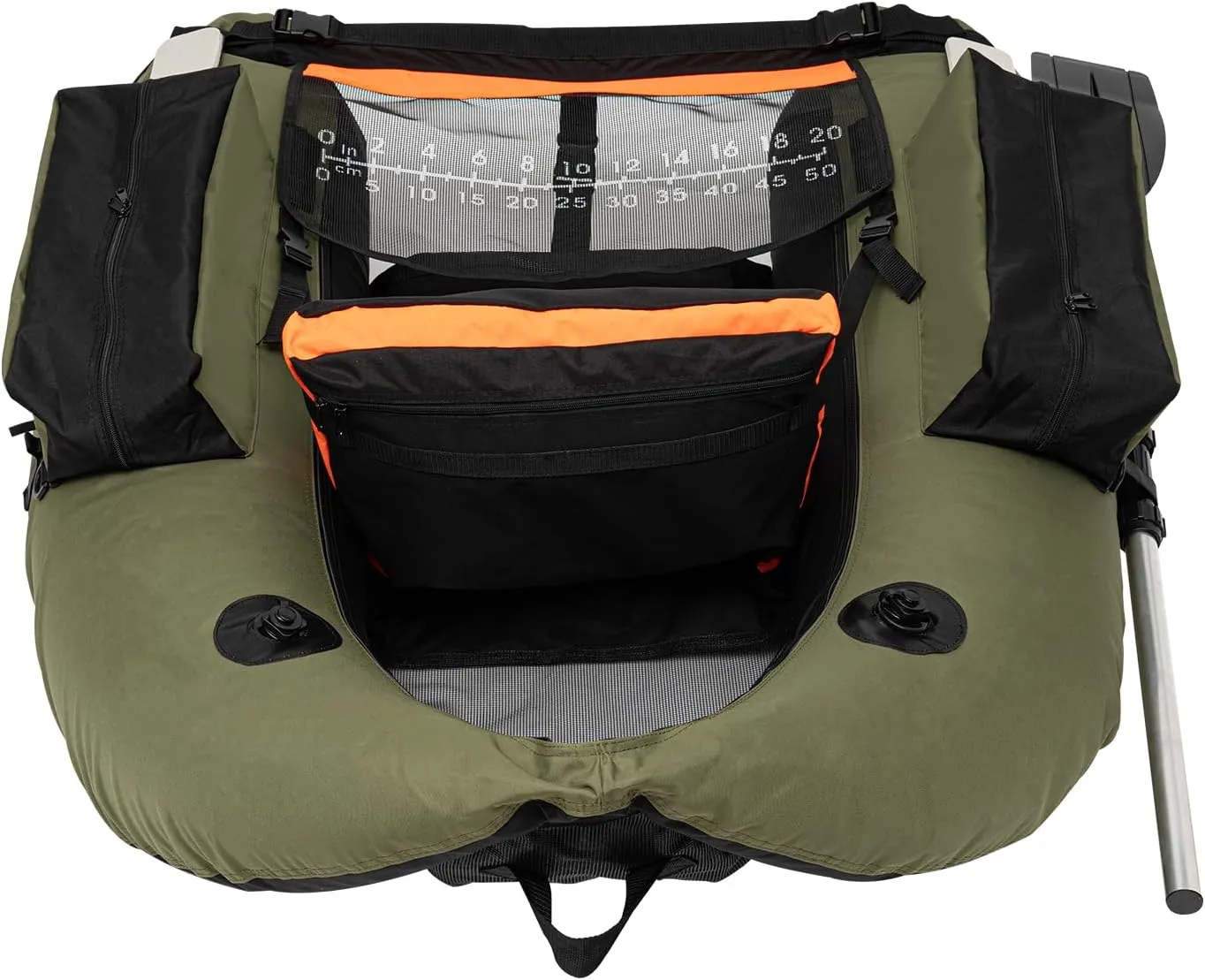 Inflatable Float Tube Outdoor Fishing Boat, Modern Outdoor Fishing Boat, Fishing Belly Boat W/Adjustable Shoulder Straps for Fishing, Rafting, Exploring, Angling, Load Capacity 286.6 lbs, Green