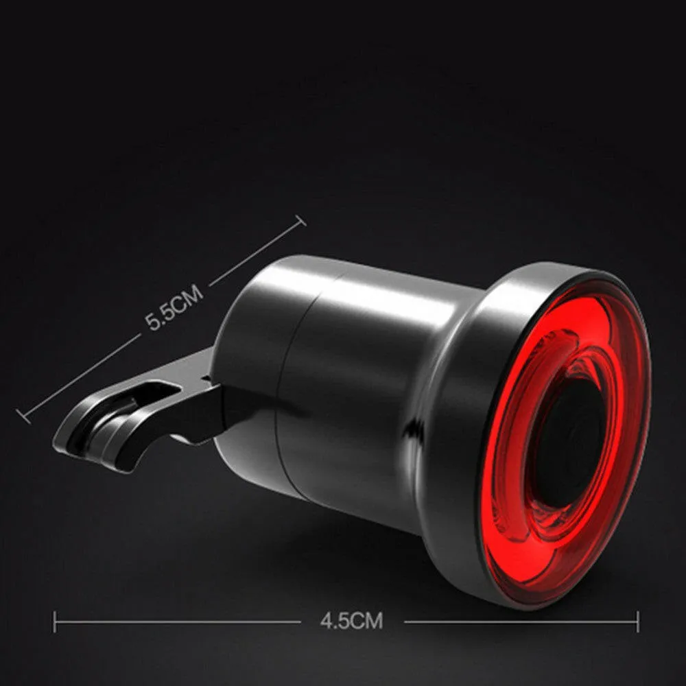 Intelligent Bike Tail Light USB Rechargeable Light Control Brake Rear Lamp Cycling Accessories