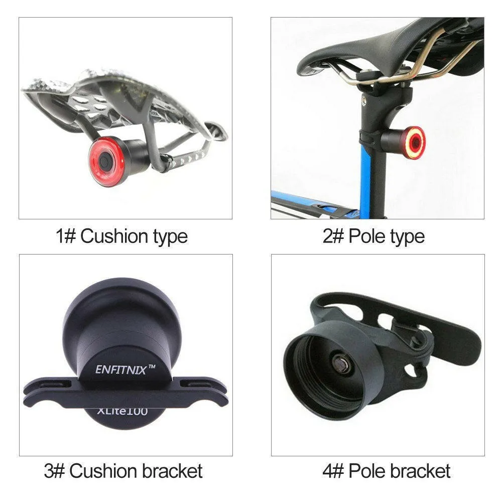 Intelligent Bike Tail Light USB Rechargeable Light Control Brake Rear Lamp Cycling Accessories
