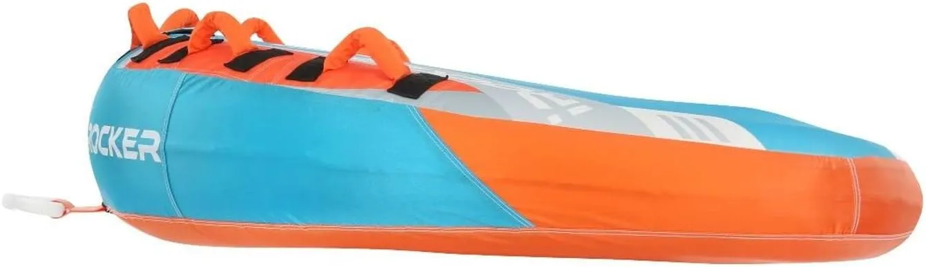 iROCKER 2-Person Inflatable Towable Tube for Boating & Watersports, 62" x 66.5", Includes 2 Repair Patches, High-Speed Fun for Lakes & Seas
