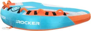 iROCKER 2-Person Inflatable Towable Tube for Boating & Watersports, 62" x 66.5", Includes 2 Repair Patches, High-Speed Fun for Lakes & Seas