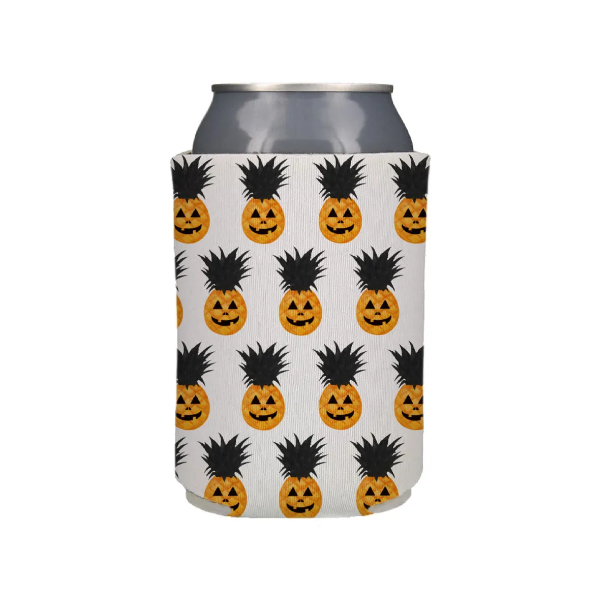 Jack O Lantern Pineapple White Can Cooler
