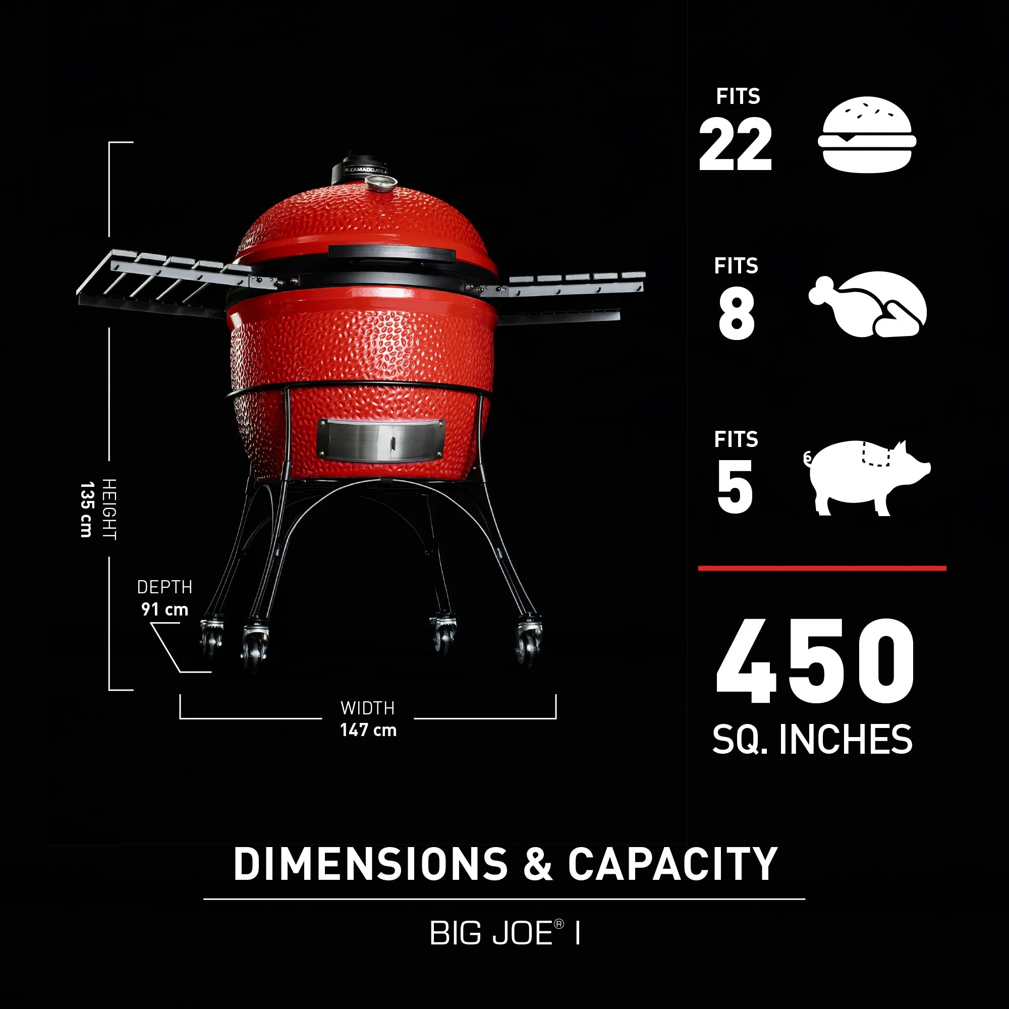 Kamado Joe Big Joe Series I 24" Ceramic BBQ Grill & Trolley
