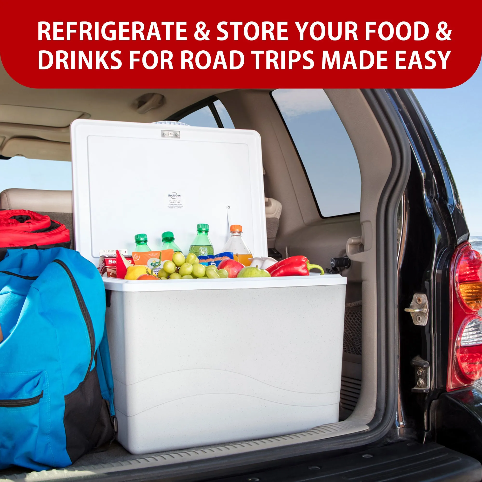 Koolatron 12V Electric Cooler/Warmer, 34L (36qt) Thermoelectric Car Fridge, Two-Way Design, 12 Volt DC Connection, Plug In Iceless Portable Refrigerator, For Work Travel Vehicle Truck RV, Gray