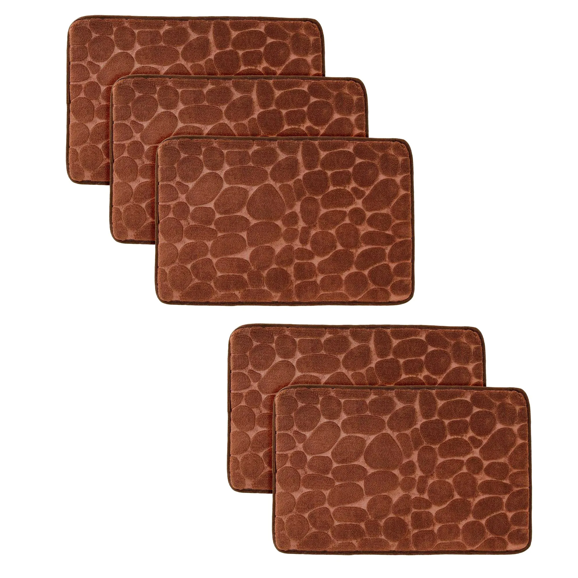 Kuber Industries Stylish DoorMat With Leopard Print Design|Super Absorbent & Comfortable|Anti Skid Bathroom Mat|Multi-Utility Mat for Living Room,Bedroom & Other Spaces|SZ-01|40x60cm,Brown (Pack Of 5)