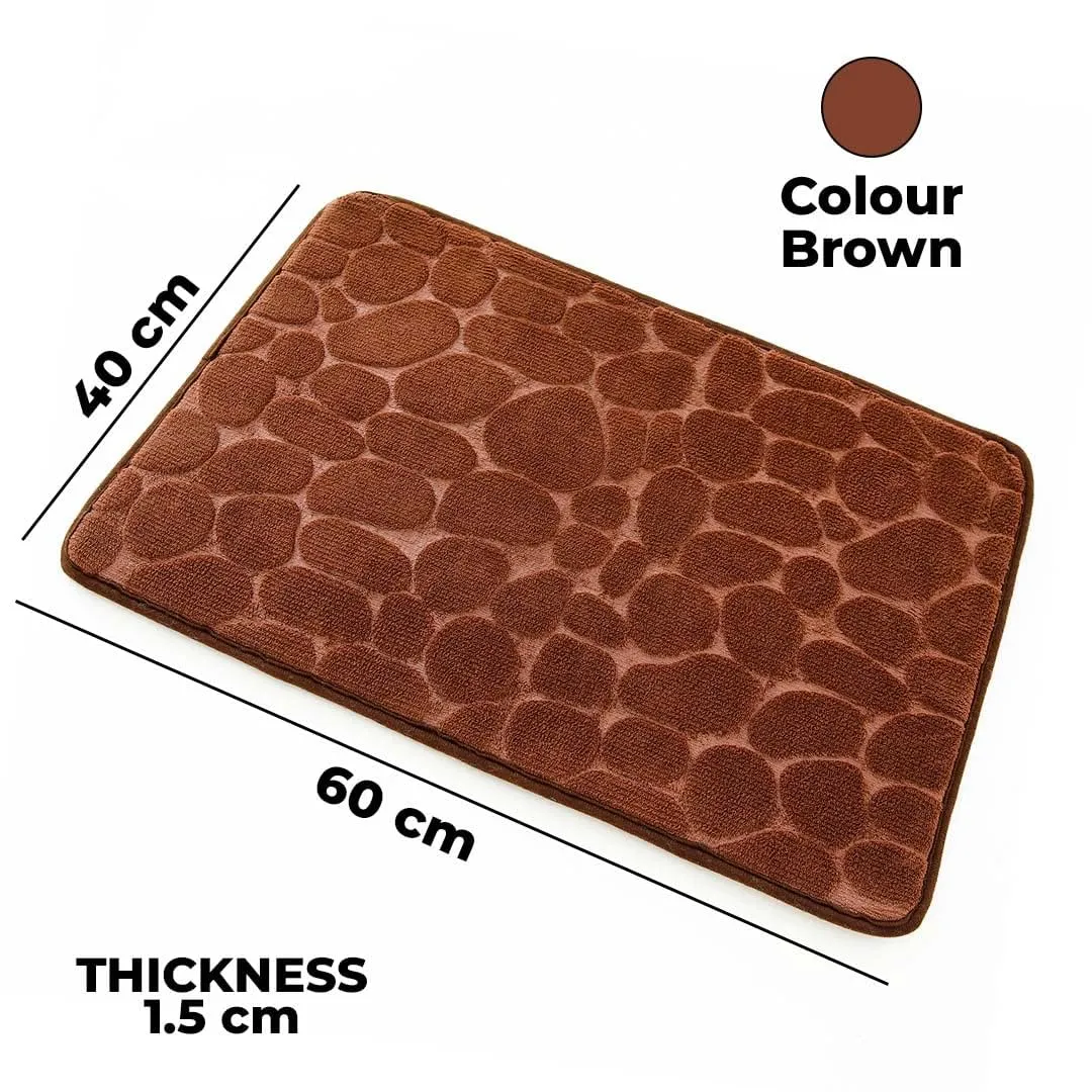 Kuber Industries Stylish DoorMat With Leopard Print Design|Super Absorbent & Comfortable|Anti Skid Bathroom Mat|Multi-Utility Mat for Living Room,Bedroom & Other Spaces|SZ-01|40x60cm,Brown (Pack Of 5)