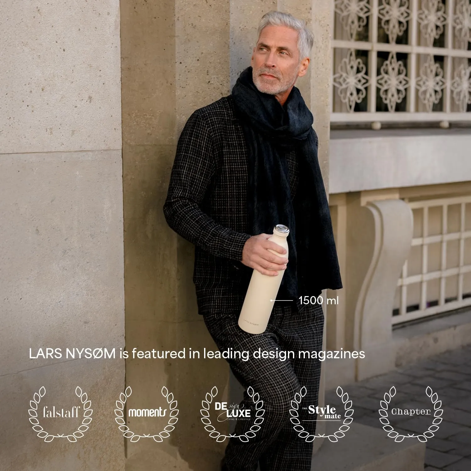 LARS NYSM Stainless Steel Insulated Water Bottle 12 oz 17 oz 25 oz 34 oz 51 oz | Insulated Thermo Flask for Hot and Cold Beverages | Leakproof Drinking Bottle (Brick Red, 25.4 oz)