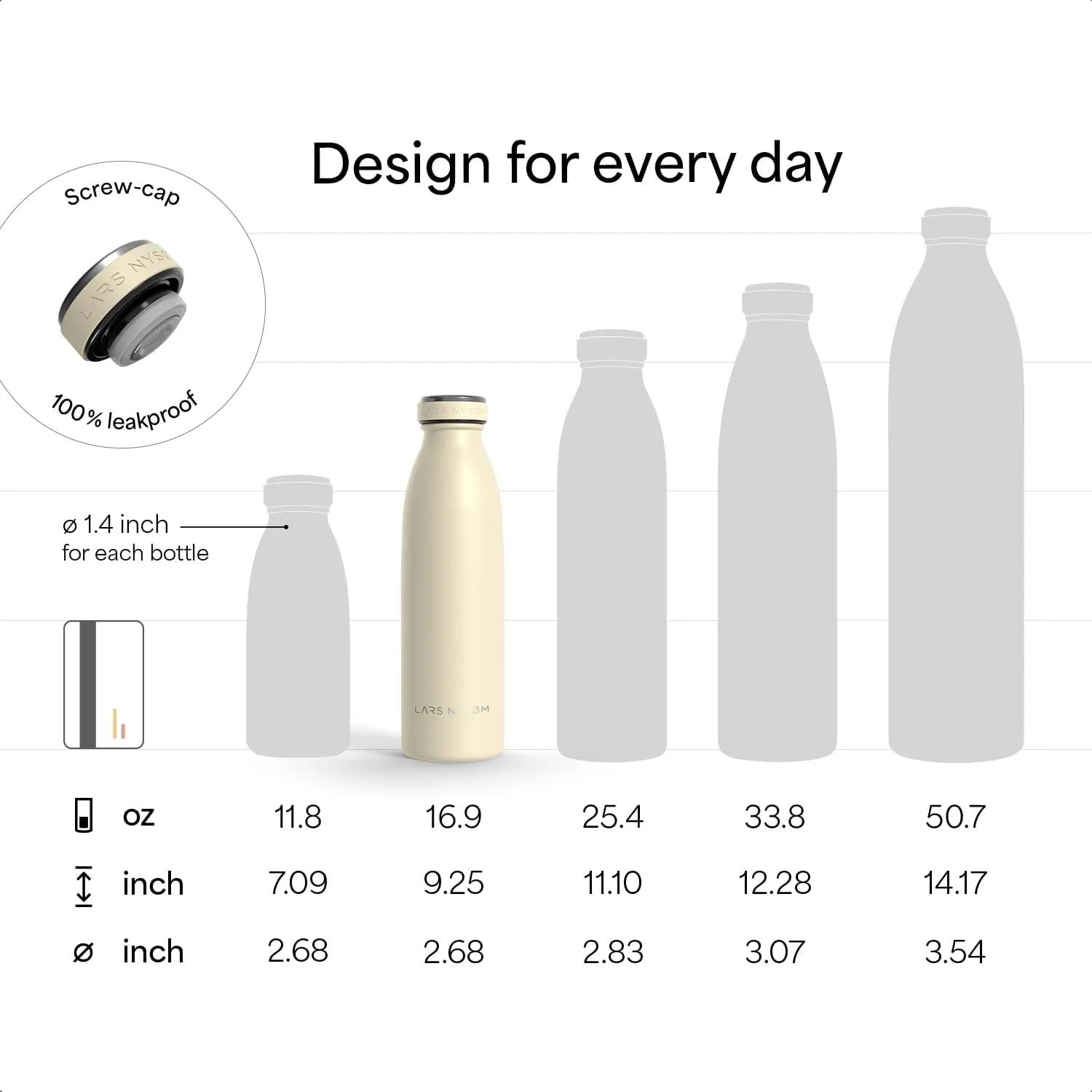 LARS NYSM Stainless Steel Insulated Water Bottle 12oz 17oz 25oz 34oz 51oz | Insulated Thermo Flask for Hot and Cold Beverages | Leakproof Drinking Bottle (Berry Red, 17oz)