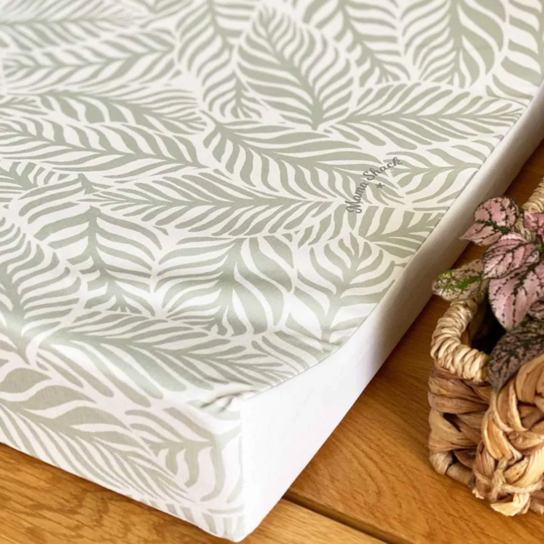 Mama Shack Anti Roll Changing Mat - Linear Leaf / Sage