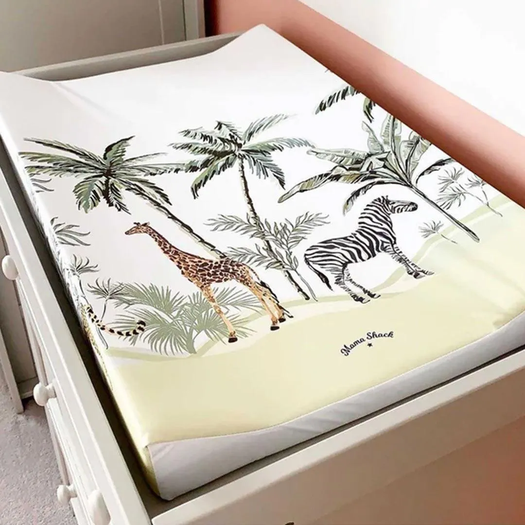 Mama Shack Anti Roll Changing Mat - Palms & Safari