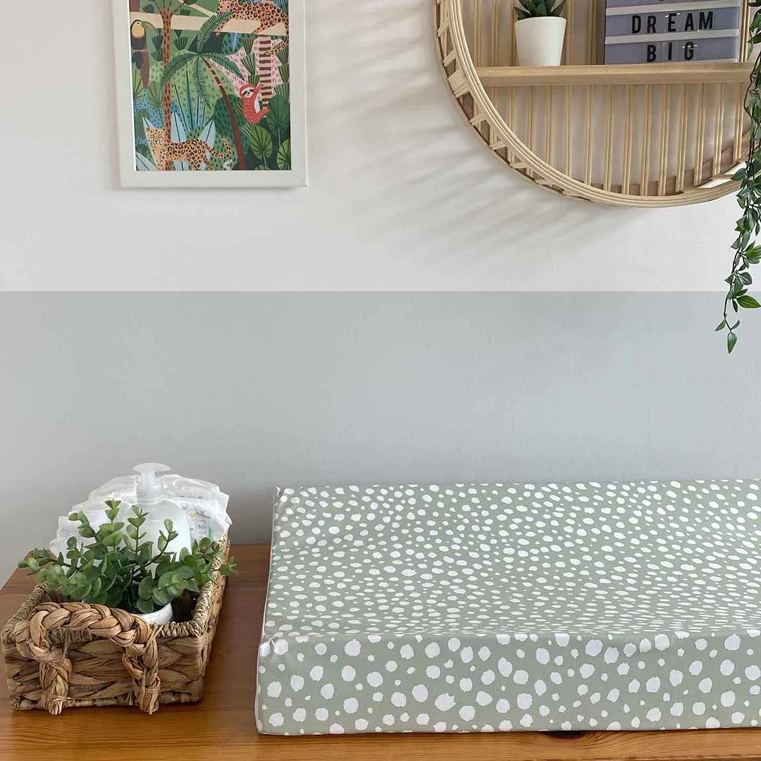 Mama Shack Anti Roll Changing Mat - Sage Spotty