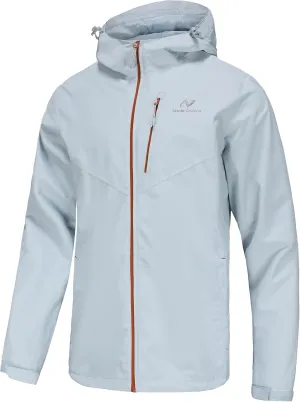 Mens Lightweight Hooded Waterproof Rain Jacket Breathable Raincoat Shell for Outdoor Mountain Hiking