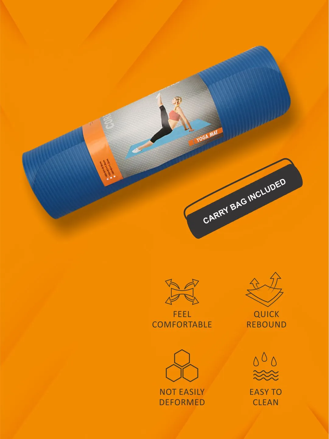 NIVIA NBR Single Layer Yoga MAT - Blue