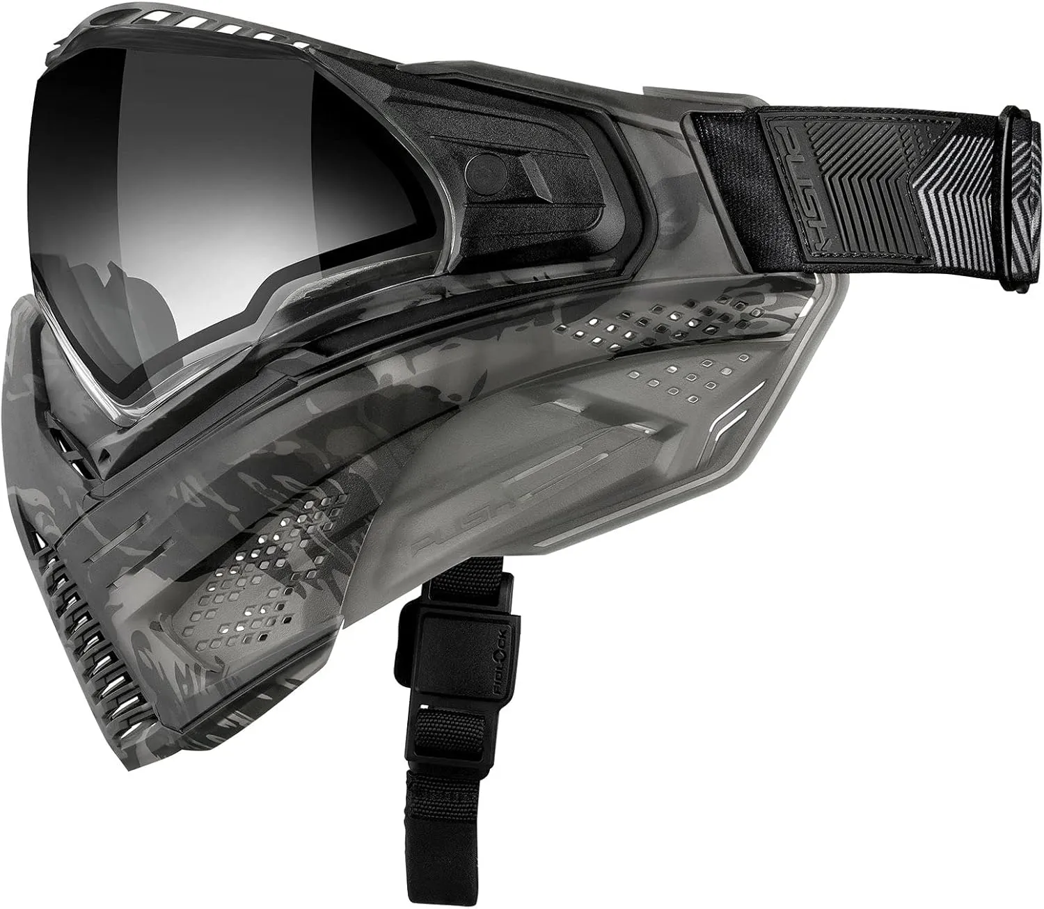 Push Unite Paintball Goggle Protective Mask - Smoke Camo FLX w/ Clear Fade Thermal Lens