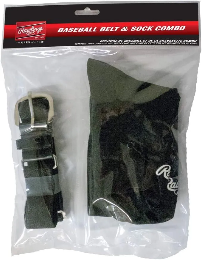 Rawlings | Belt & Socks Combo | Baseball/Softball | Multiple Sizes & Colors