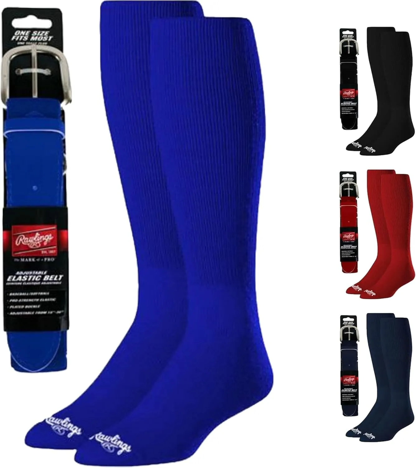 Rawlings | Belt & Socks Combo | Baseball/Softball | Multiple Sizes & Colors
