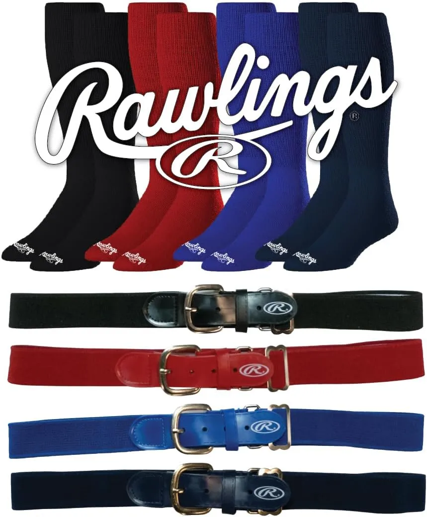 Rawlings | Belt & Socks Combo | Baseball/Softball | Multiple Sizes & Colors
