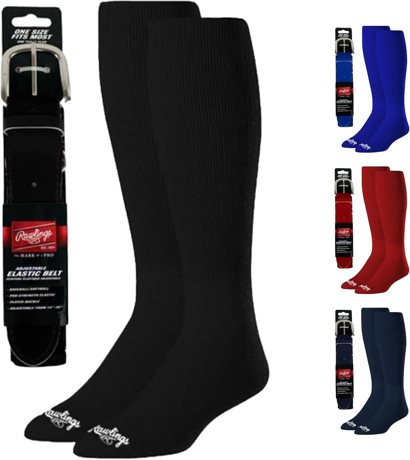 Rawlings | Belt & Socks Combo | Baseball/Softball | Multiple Sizes & Colors
