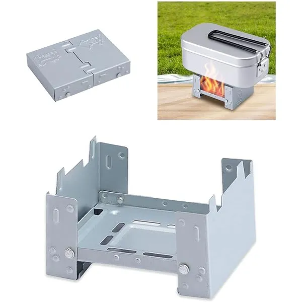 RECON GS2S Hexamine stove compact personal camp Stove with 4 army issue solid fuel tablets